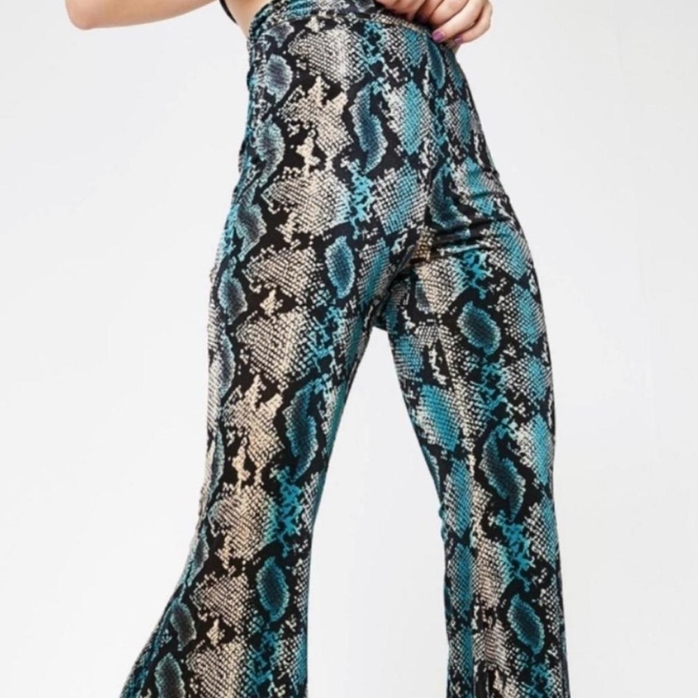 Coco Bianco Black brown and turquoise Flare pants